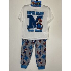 Super Mario Brothers 3 piece pajama set boys size 8 NWT
